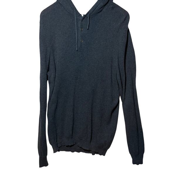 Flag & Anthem Henley Hooded Mens Size XL Stretch Sweaters Sweatshirt Cotton Navy - Picture 1 of 8